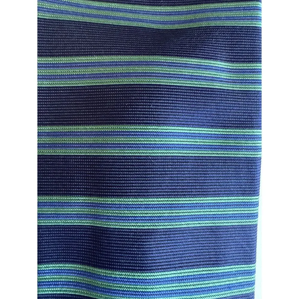 Brooks Brothers 100% Silk Green & Blue Horizontal Stripe Tie